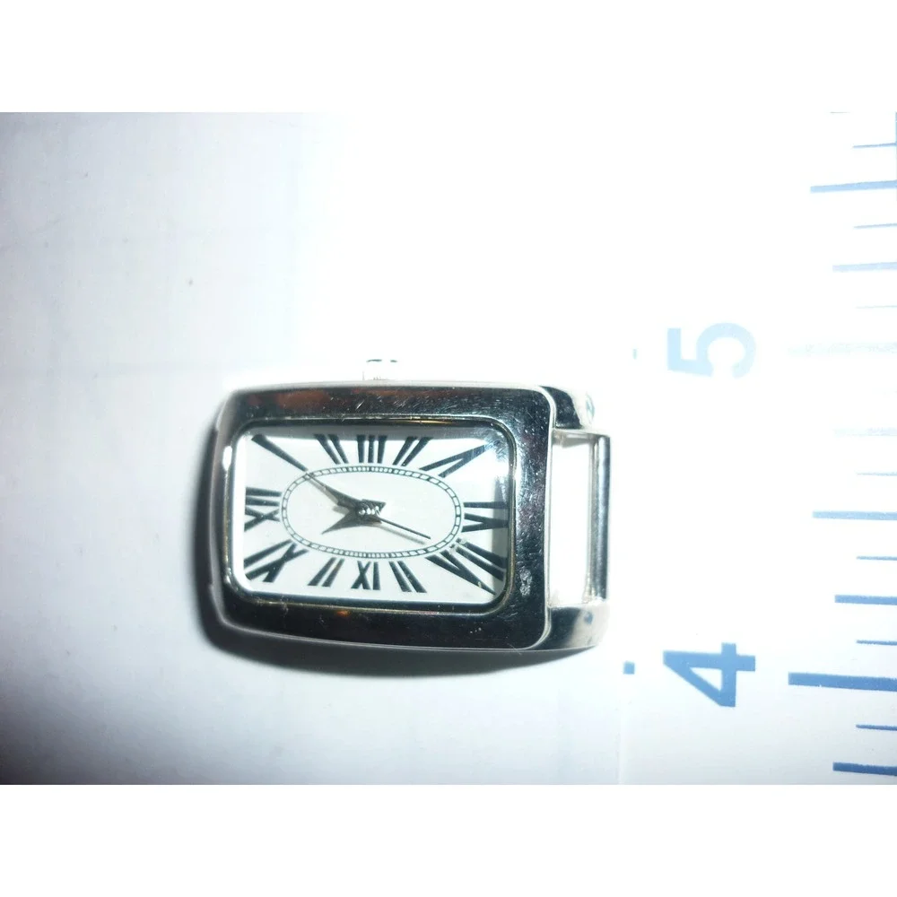 Coldwater Creek Watch Face Roman Numeral White Dial Silver Tone Rectangle‎